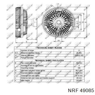 В'язкова муфта вентилятора NRF 49085 ціна, від 186.99 USD