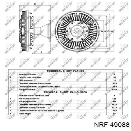 Купити 49088 NRF Муфта вязкостная системи охолодження