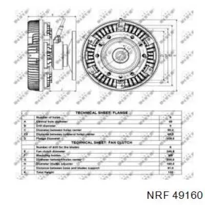 В'язкова муфта вентилятора NRF 49160 ціна, від 431.32 USD