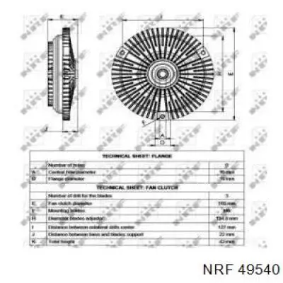 В'язкова муфта вентилятора NRF 49540 ціна, від 56.94 USD