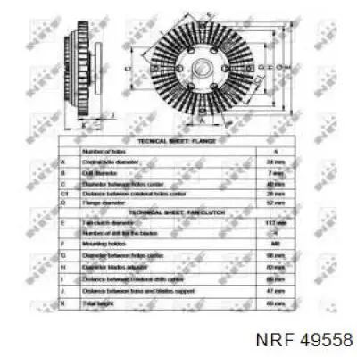 В'язкова муфта вентилятора NRF 49558 ціна, від 36.42 USD