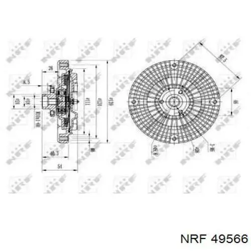 Купити 49566 NRF Муфта вязкостная системи охолодження