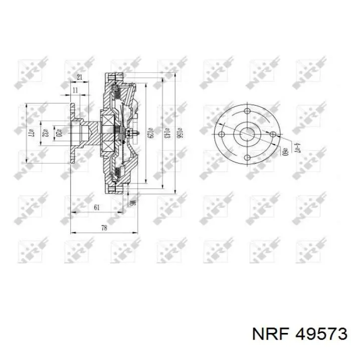 49573 NRF вискомуфта, вязкостная муфта вентилятора охолодження