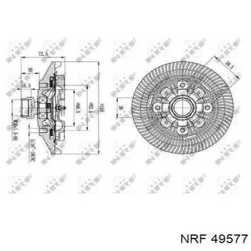 49577 NRF вискомуфта, вязкостная муфта вентилятора охолодження