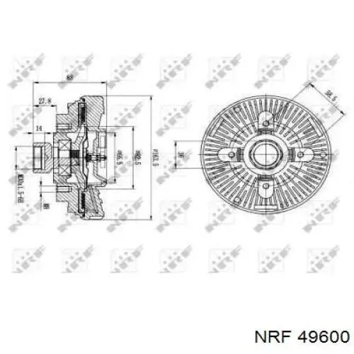 49600 NRF вискомуфта, вязкостная муфта вентилятора охолодження