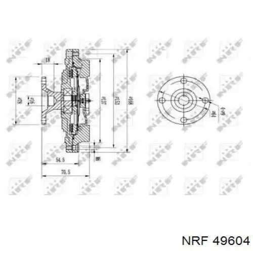 49604 NRF вискомуфта, вязкостная муфта вентилятора охолодження