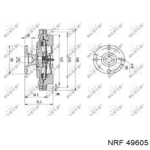 49605 NRF вискомуфта, вязкостная муфта вентилятора охолодження