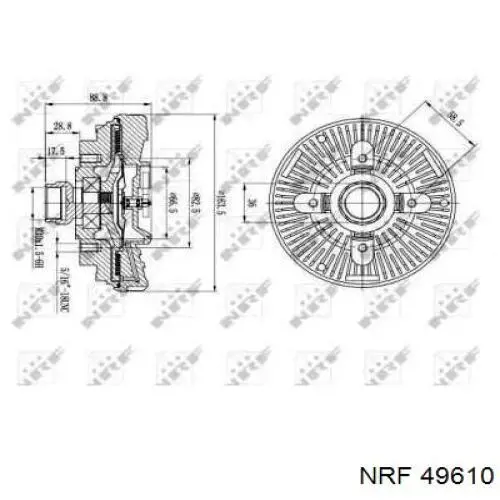 В'язкова муфта вентилятора NRF 49610 ціна, від 56.25 USD