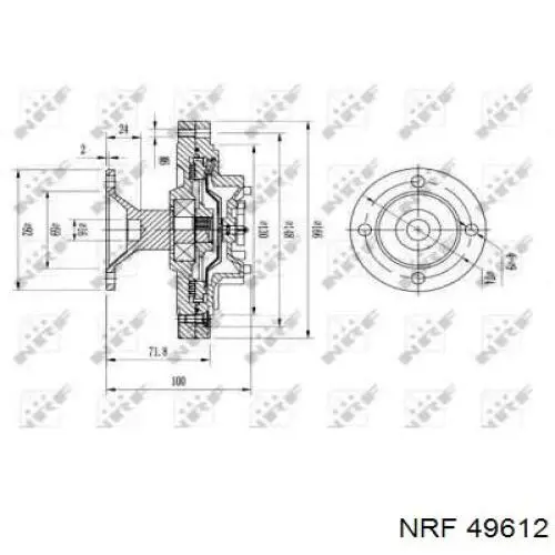 49612 NRF вискомуфта, вязкостная муфта вентилятора охолодження