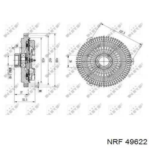 49622 NRF вискомуфта, вязкостная муфта вентилятора охолодження
