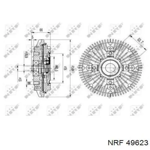 49623 NRF вискомуфта, вязкостная муфта вентилятора охолодження