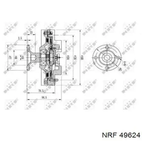 Вискомуфта, вязкостная муфта вентилятора охолодження 49624 NRF