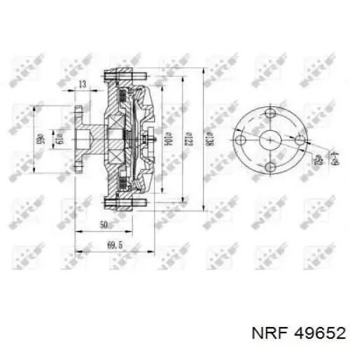 49652 NRF вискомуфта, вязкостная муфта вентилятора охолодження