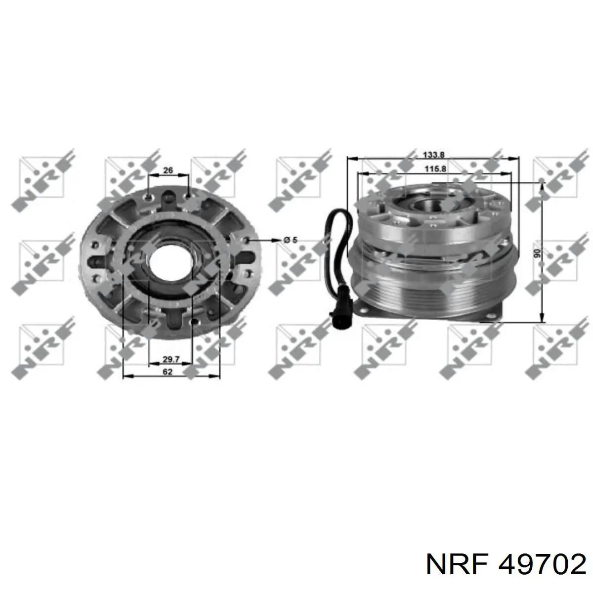 Вискомуфта, вязкостная муфта вентилятора охолодження NRF49702WYP NRF