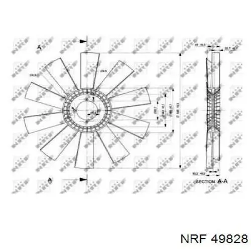 Вентилятор/крильчатка радіатора охолодження NRF 49828 ціна, від 12.67 USD