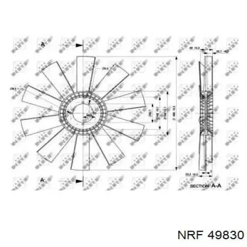 Вентилятор/крильчатка радіатора охолодження 49830 NRF