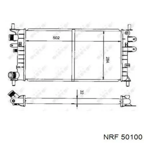 50100 NRF Радіатор охолодження двигуна