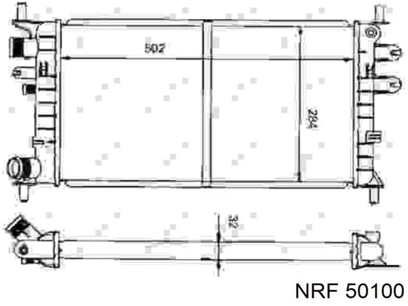 50100 NRF радіатор охолодження двигуна
