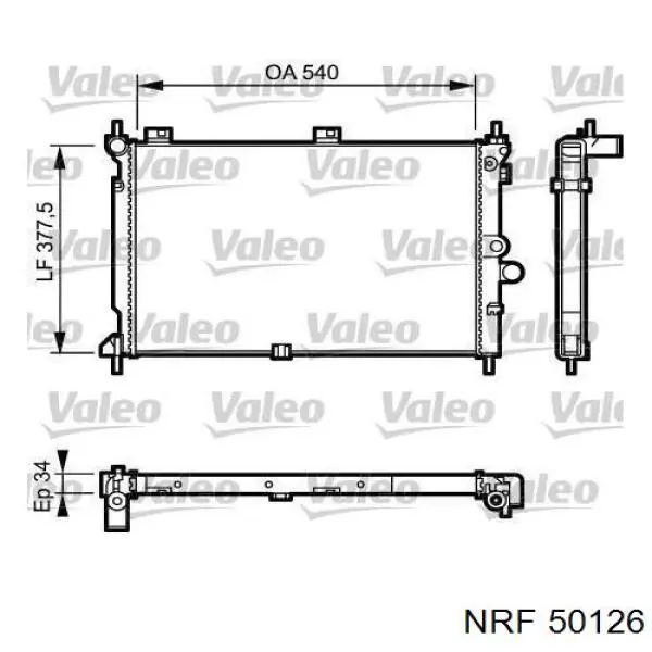 Радіатор основний NRF 50126 ціна, від 41.36 USD