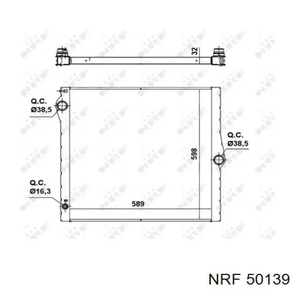 Радіатор охолодження двигуна 50139 NRF