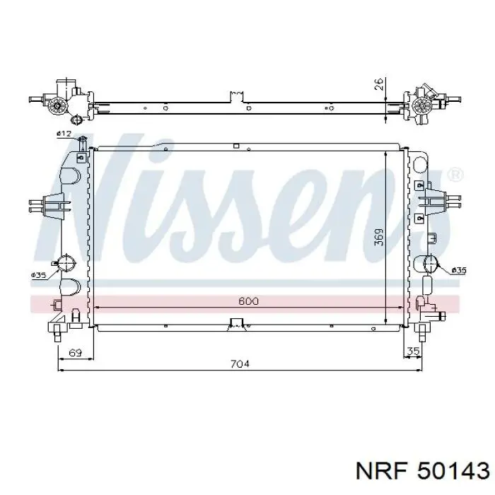 50143 NRF Радіатор охолодження двигуна