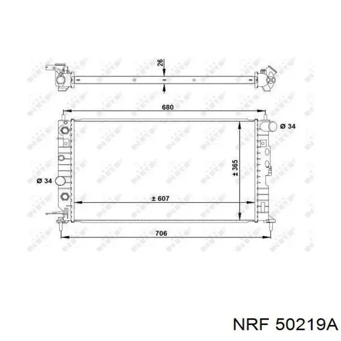 50219A NRF радіатор охолодження двигуна
