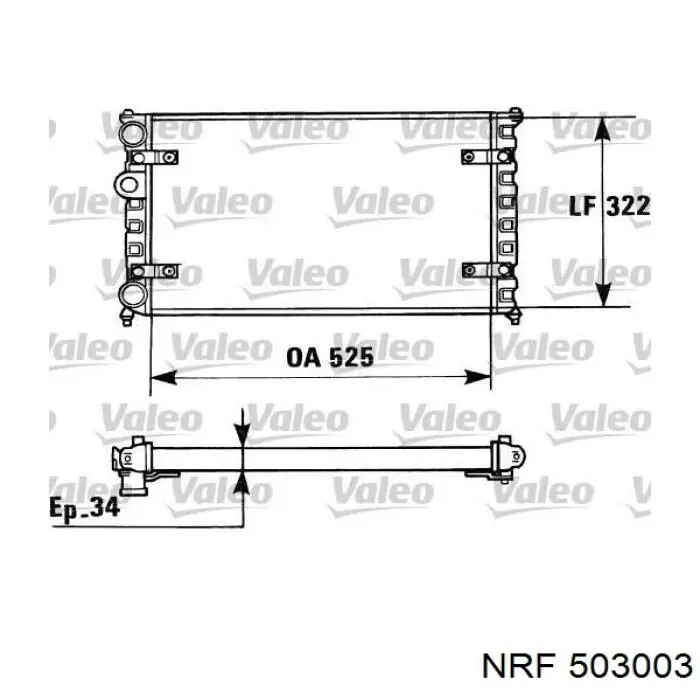 503003 NRF Радіатор охолодження двигуна