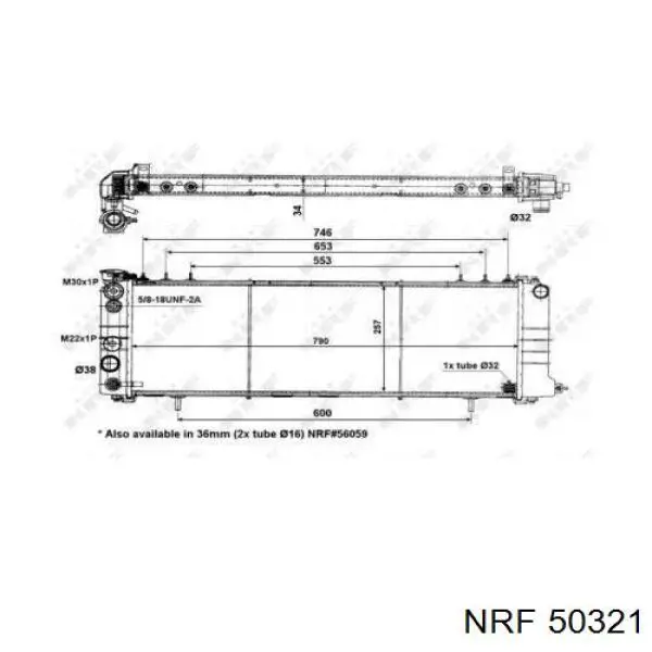 Радіатор охолодження двигуна 50321 NRF