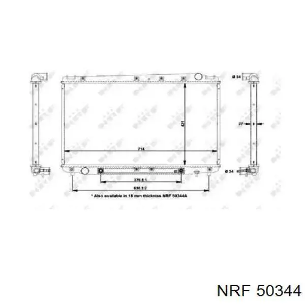50344 NRF Радіатор охолодження двигуна