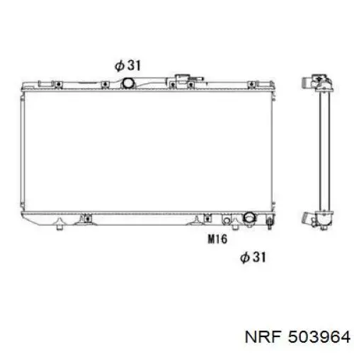 Радіатор охолодження двигуна 503964 NRF