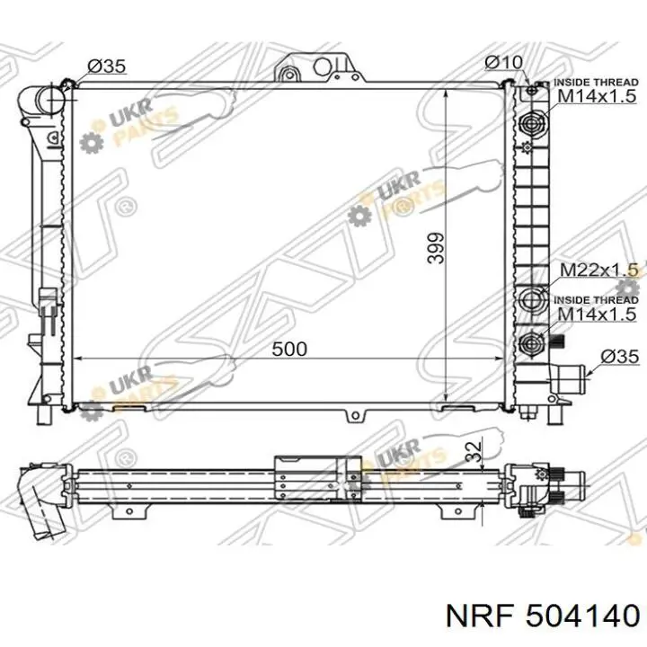 Радіатор основний NRF 504140 ціна, від 66.14 USD