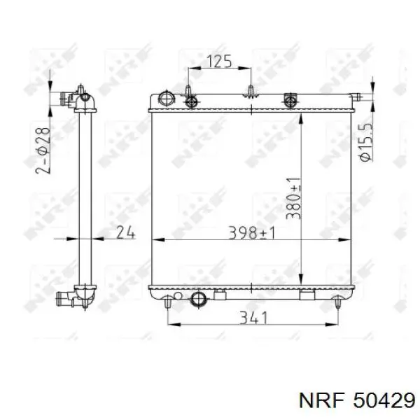 50429 NRF Радіатор охолодження двигуна
