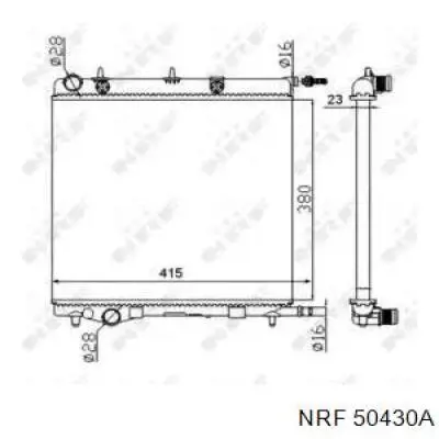 Радіатор охолодження двигуна 50430A NRF