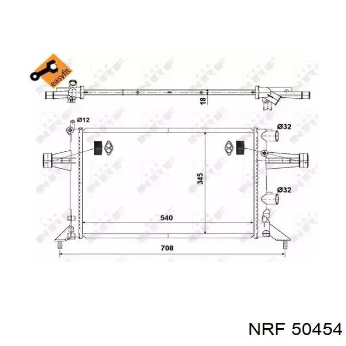 Купити 50454 NRF Радіатор двигуна