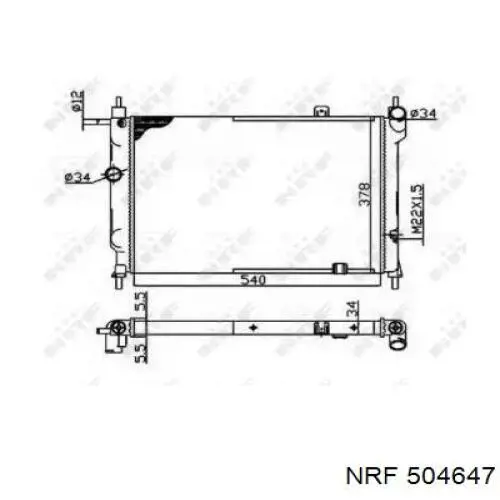 504647 NRF радіатор охолодження двигуна