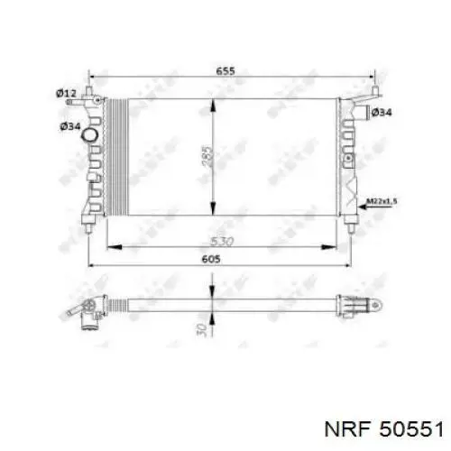 Радіатор основний NRF 50551 ціна, від 38.60 USD