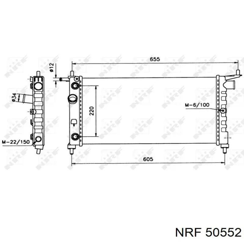 50552 NRF радіатор охолодження двигуна