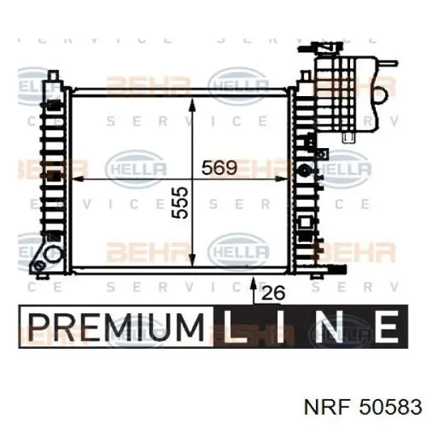 50583 NRF радіатор охолодження двигуна