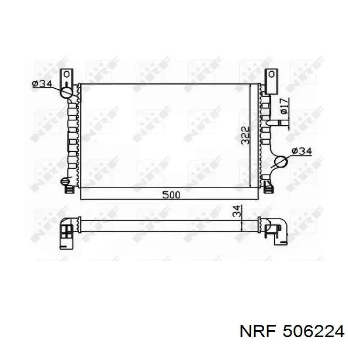 Купити 506224 NRF Радіатор двигуна