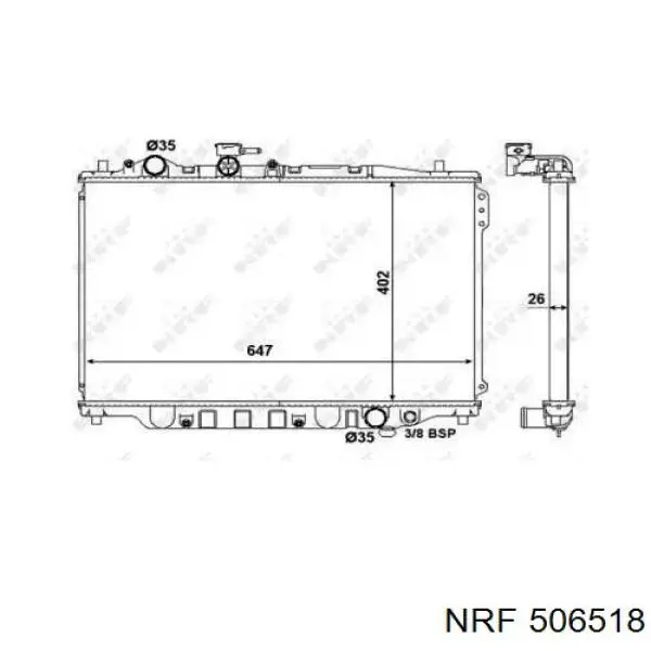 Радіатор основний NRF 506518 ціна, від 66.51 USD