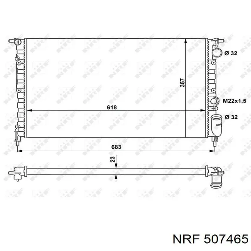 Купити 507465 NRF Радіатор двигуна