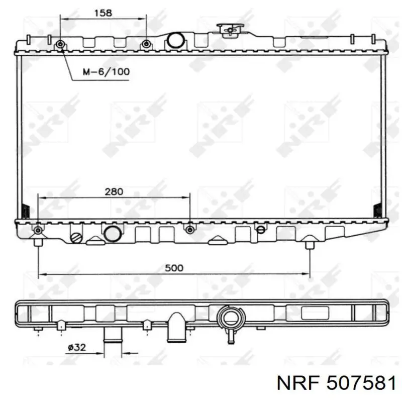 Купити 507581 NRF Радіатор двигуна