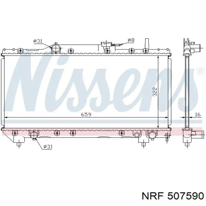 Радіатор основний NRF 507590 ціна, від 64.55 USD