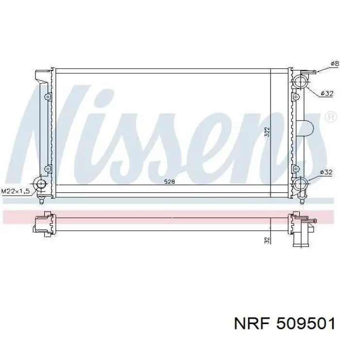 Радіатор основний NRF 509501 ціна, від 36.74 USD