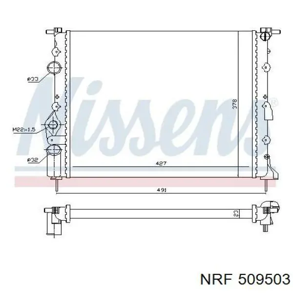 Радіатор основний NRF 509503 ціна, від 63.29 USD
