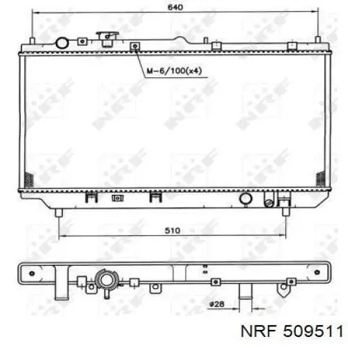 509511 NRF радіатор охолодження двигуна
