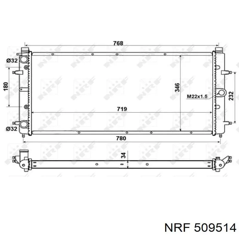 Радіатор 509514 NRF