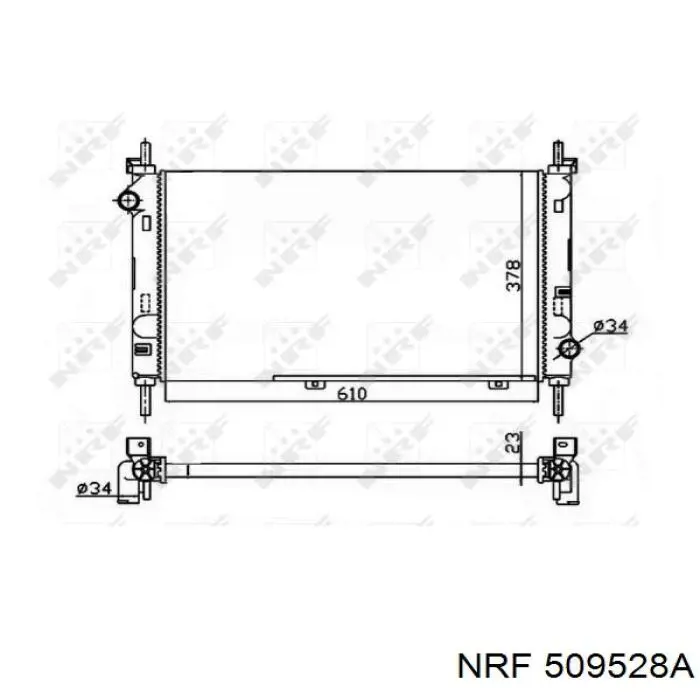 Радіатор охолодження двигуна 509528A NRF