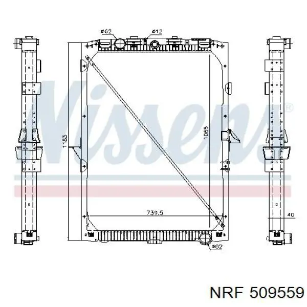 509559 NRF радіатор охолодження двигуна