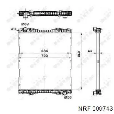 509743 NRF Радіатор охолодження двигуна